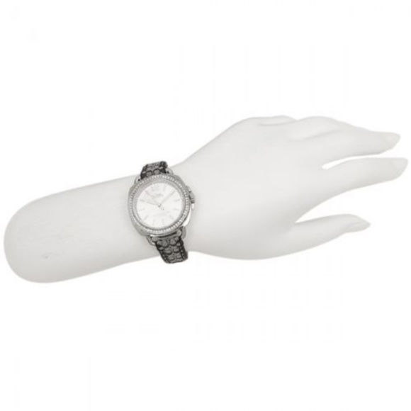 Coach Women's Tatum Fabric and Leather Strap Watch - Picture 4 of 6